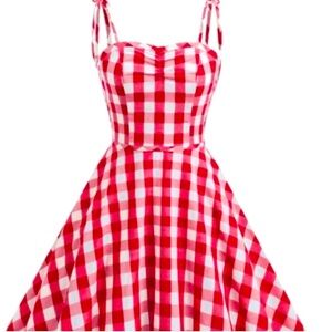 Red Checkered Women's Dress